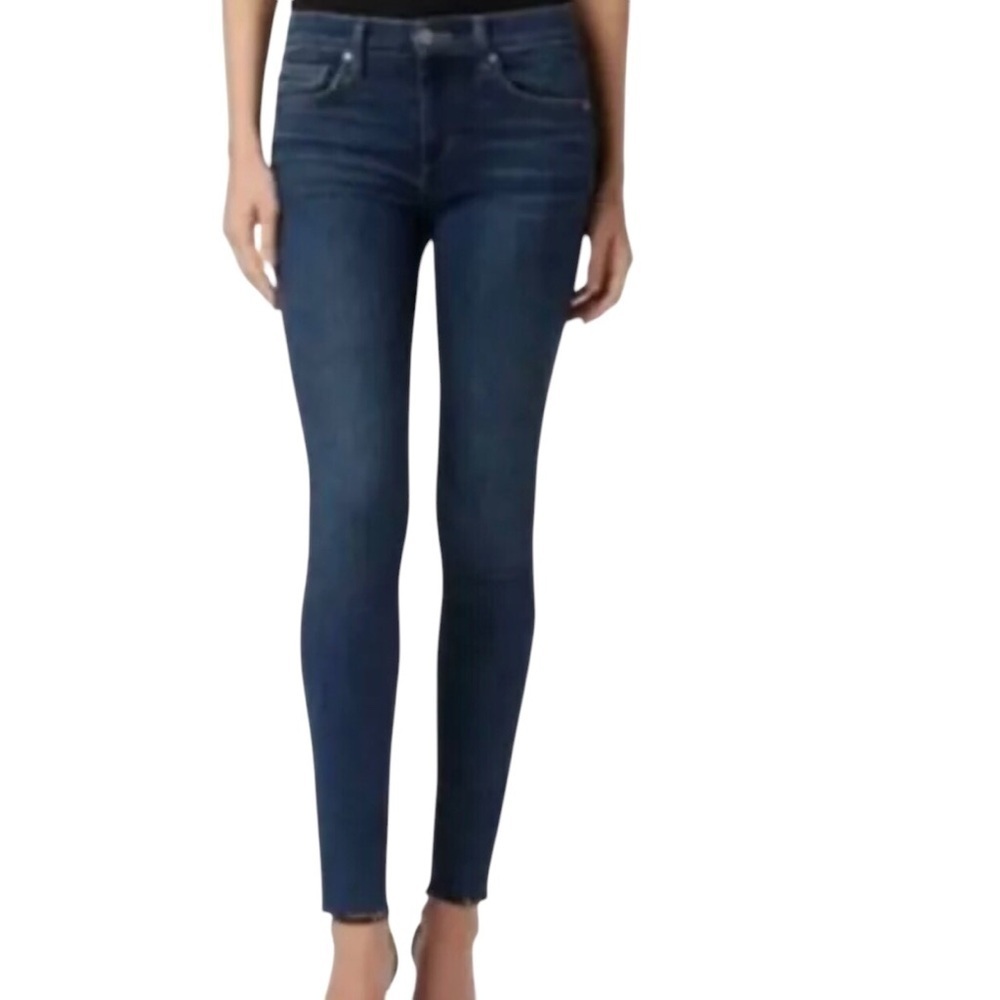 J Brand Jean Sz 27 Pencil Leg Dark Wash 8" Mid-Rise Stretch Classic Y2K Preppy